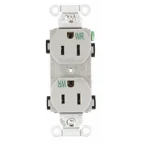 BRYANT Receptacle: Duplex, 5-15, Gray, 125V AC, 15 A, 2 Pole / 3 Wire (MPN CBRS15GRYWR)