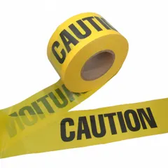 General Caution Messaging Barrier Tape, 3 in x 1000 ft, Yellow Polyethylene