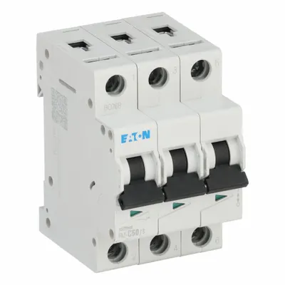 EATON FAZ-C50/3 C-Curve 3-Pole UL1077 Supplementary Protector - C-Curve, 3-Pole UL1077 DIN Rail-Mount Supplementary Protectors