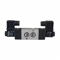 Double solenoid, 4-port valve with 1/4 in NPT inlet and outlet, 220V AC. Designed for NAMUR interface mounting on quarter-turn actuators. Suitable for pneumatic actuation in industrial automation and process control systems