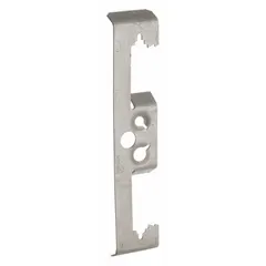 Steel wire rod mount for securing conduit, pipe, and cable to threaded rod or flanges. Push-in mounting type, fits flange thickness 1/8 in to 3/8 in, threaded rod sizes #10-24 and 1/4-20. Supports 20 lb load, wire range 12 AWG to 8 AWG. Corrosion resistant coated finish, cULus listed.
