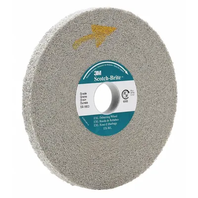 SCOTCH-BRITE XL-WL Convolute Wheel: 6 in Dia x 1/2 in W - Deburring Wheels for Carbon Steel & Soft Metals