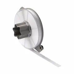 Polyester, black-on-white precut label roll for wire diameters from 0.06 in to 0.19 in. Compatible with A5500 printer series; requires SSR6006 ribbon. Used for on-demand wire identification in industrial marking applications.