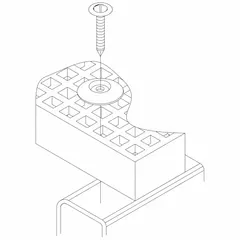 This clip assembly is designed for securing fiberglass grating to supporting structures. Made from 316 stainless steel, it offers corrosion resistance in environments where metal clips would degrade. Sold as clip only, without hardware.