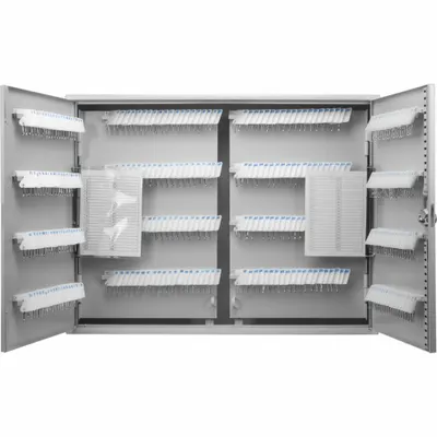 BARSKA Key Box: 480 Key Capacity, Single Key Lock, Steel, Gray, 28 1/2 in Ht, 21 3/4 in Wd - Key Cabinets with Key Lock