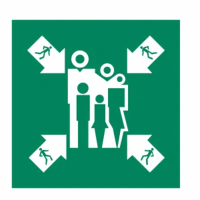 IMO (International Maritime Organization) Safety Sign: Polycarbonate - Square Assembly Muster Station Symbol Signs