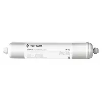 This inline water filter uses hexametaphosphate crystal media to reduce scale buildup in drinking fountains and beverage machines. It has a 4,800-gallon capacity and a quick-connect connection for easy installation. Overall height is 10 1/2 inches