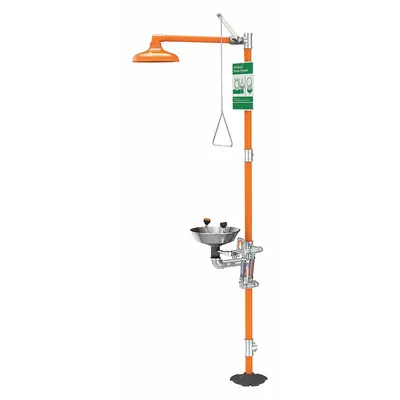 GUARDIAN EQUIPMENT Floor-Mount Shower with Eyewash - Floor-Mount Showers with Eyewash