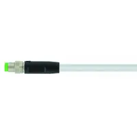 Cordset: M8 Male Straight X Bare Wire, 3 Pins, Gray, PVC, 10 m Cable Lg, 24 AWG Wire Size (MPN 7000-08001-2101000)