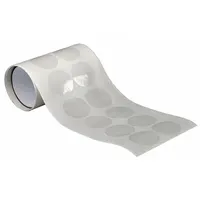 TAPECASE Film Tape: Disc, 1 in Dia, 3 mil Thick, Transparent, Acrylic, Glass/Metal, Indoor, 500 PK