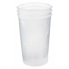 Plastic liners designed for use with GRACO TrueCoat 360 VSP series spray gun cups, compatible with model 26D283. Each pack includes three liners to facilitate quick changeover and reduce cleanup time in painting applications.