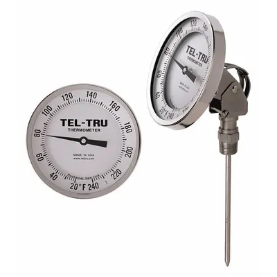 TEL-TRU General Purpose Dial Pocket Thermometer, 24 in Stem, Fahrenheit - General Purpose Dial Pocket Thermometers