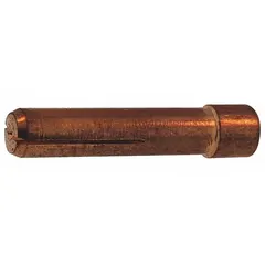 Stubby collet designed for TIG welding torches, accommodating electrodes with a maximum diameter of 1/16 inch. The compact profile improves access in confined spaces and supports arc stability. Sold as a 2-pack.