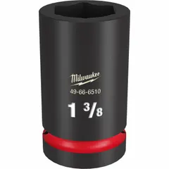 This 1" drive deep impact socket features a 1-3/8" SAE 6-point opening and a friction design for secure bit retention. The black phosphate finish provides corrosion resistance. Suitable for heavy-duty fastening and loosening tasks in industrial, automotive, and construction settings.