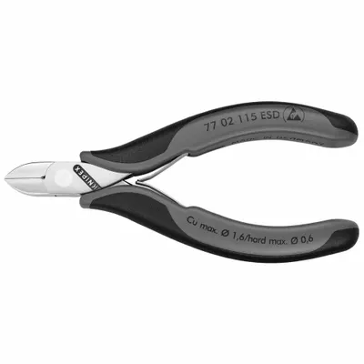 KNIPEX Diagonal Cutting Plier: ESD-Safe, Std, Oval, 4 1/2 in Overall Lg, 1/2 in Jaw Lg - ESD-Safe Standard-Cut Pliers