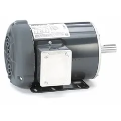 Totally enclosed fan-cooled (TEFC) 3-phase AC motor with rigid base mount. Rated 3/4 hp, 1145 RPM, 230/460V AC, full load current 3.2-3.2/1.6 A at 60 Hz. Suitable for industrial equipment such as pumps, fans, conveyors, and compressors requiring protection from dust and moisture.
