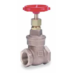 Bronze non-rising stem gate valve with FNPT x FNPT connections. Features a bronze wedge and bronze bonnet. Rated for 300 psi CWP. Suitable for on/off control in general-purpose plumbing, HVAC, and water systems handling potable water, oil, or non-corrosive liquids.