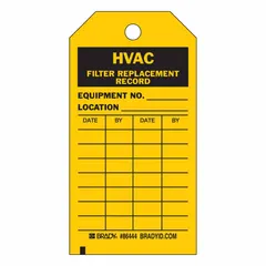 This safety tag is made of heavy-duty polyester with a black/yellow design and English text. It features a write-on surface for custom warnings. Typical applications include industrial lockout/tagout and hazard identification in maintenance and facility environments.