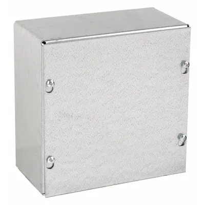 WIEGMANN Enclosure: Steel, 24 in x 24 in x 4 in, NEMA 1, Solid Cover, Screw On - Steel Indoor Enclosures with Screw-On Covers