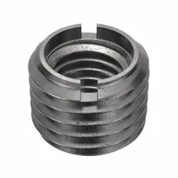 Steel heavy wall self-locking thread insert with 5/8"-11 internal and 7/8"-9 external coarse threads. External thread fit 2A, internal fit 2B. Compatible with 7/8"-9 tap. Used for thread repair or reinforcement in heavy-duty applications requiring a durable, self-locking steel thread in inch-system coarse threads