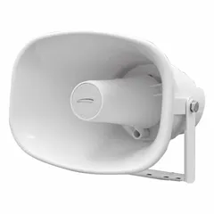 The SPECO TECHNOLOGIES SPIPH8A is a powered, 2-way horn speaker with an overall width of 8 3/4 inches and an overall height of 6 1/2 inches. It is designed for outdoor use, suitable for paging, public address, and alarm systems in industrial and commercial environments requiring clear audio projection.