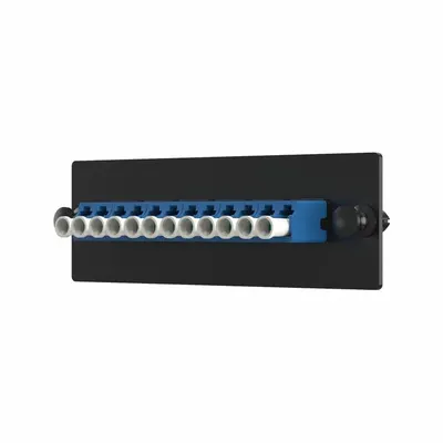 PANDUIT Fiber Optic Adapter Panel: Single Mode, OS2, 12 Fiber Ports, LC, UPC, Simplex - Fiber Optic Adapter Plates