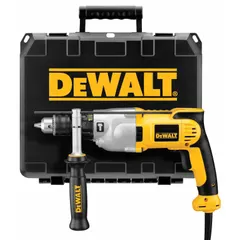 Corded hammer drill with 1/2-inch keyed chuck, 120V AC power, and no-load speed range of 1,200 to 3,500 RPM. Concrete drilling capacity of 7/16 inch. Suitable for drilling into masonry, concrete, and other hard materials for anchoring, fastening, and general construction tasks.