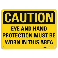 Caution Sign: Plastic, Mounting Holes Sign Mounting, 10 in x 14 in Nominal Sign Size, 0.055 in Thick (MPN U4-1274-NP_14X10)