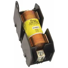 Two-pole fuse block rated 600 V AC with box lug terminals and non-indicating design. Accepts UL Class H and K fuses. Open block construction facilitates wiring and fuse replacement. Used in industrial electrical panels, motor control centers, and distribution boards for overcurrent protection.