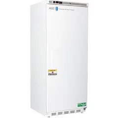 Upright general purpose lab freezer with 20 cubic feet capacity. Maintains temperature range of -25°C to -15°C. Features manual defrost method and right-hinged door. Suitable for storage of biological samples, reagents, and temperature-sensitive materials in laboratory environments.