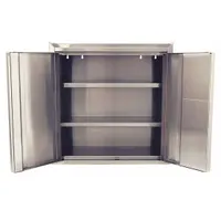 JAMCO Wall Cabinet: 30 in x 12 in x 30 in, Solid, 2 Adj Shelves, Paddle Handle & Keyed, Gray, Gray (MPN KS130)