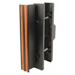 This recessed handle lock is designed for sliding doors, providing a flush-mount locking solution. It measures 7 3/8 inches in height and 1 inch in width. Suitable for residential and light commercial applications where a clean door profile is desired.
