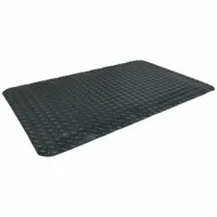 Antifatigue Mat: Diamond Plate, 3 ft x 6 ft, 9/16 in Thick, Black, Vinyl over PVC Foam, Beveled Edge (MPN 509S0036BL)