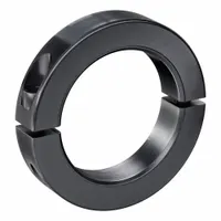 This steel shaft collar is a 2-piece, round, clamp-on type with a metric design and inch bore. It has a collar width of 19 mm. Used for positioning and securing components on shafts in power transmission and motion control applications