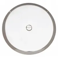 AB&A Cover: 5 in Overall Dia, 1/4 in Overall Ht, Stainless Steel, Chrome, Silver, Screw-In (MPN 68481)