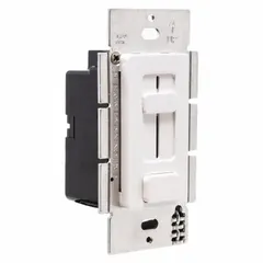 This combination unit converts 120V AC input to 24V DC output with a 100W power rating. It is dry location rated and measures 1 3/8 in length by 4 1/8 in height. Suitable for powering and dimming tape light installations in indoor settings such as under cabinets, coves, or accent lighting.