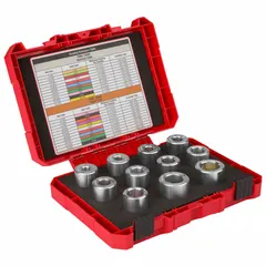 Stripping bushing for aluminum conductors from 1/0 AWG to 750MCM. Compatible with THHN/XHHW wire. Designed for use with MILWAUKEE tools 2435-20 and 2935-20. Used in electrical cable preparation for stripping insulation.