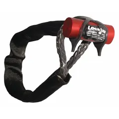 Synthetic shackle for load-securing and rigging applications. Breaking strength of 43,000 lbf with a 1 1/4 in bar diameter. Provides a lightweight alternative to steel shackles, suitable for lifting and towing tasks.