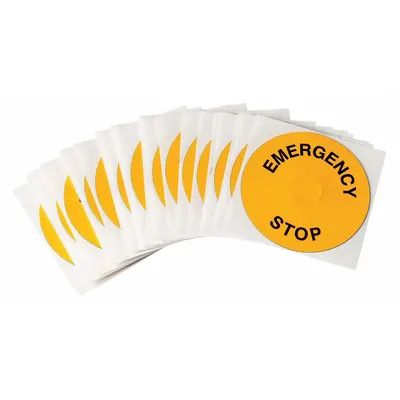 BRADY Legend Plate Label: 22 mm Panel Mounting Size, Round, 3 1/2 in Overall Dia - Labels for Push-Button Legends