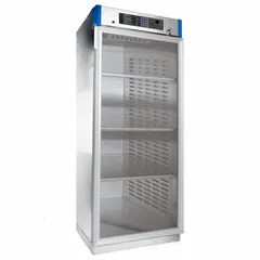 Freestanding warming cabinet with digital temperature control and glass door. Overall width 30 in, depth 26 5/8 in. Suitable for holding prepared food at serving temperatures in commercial kitchens and foodservice operations.