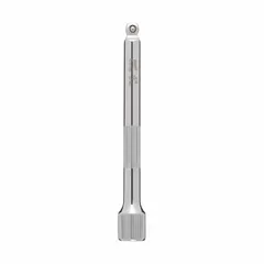 This 4-inch flex and wobble hand socket extension features a 1/4 in drive size on both input and output ends. The chrome finish resists corrosion. It is designed for accessing fasteners in tight or offset spaces where a standard rigid extension cannot reach.