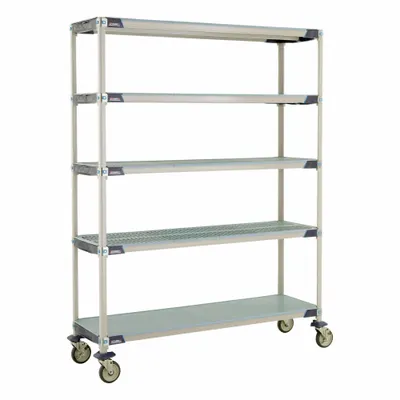 METRO Harsh-Environment Antimicrobial Mobile Plastic Shelving