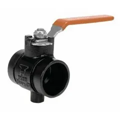 This ductile iron butterfly valve is designed for general-service water media applications. It features a clamp-type connection and a Buna-N seal, with a maximum pressure rating of 200 psi CWP. Suitable for on-off and throttling service in commercial and industrial piping systems.