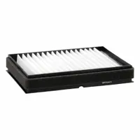 Rectangular panel cabin air filter with synthetic media. Overall length 6 3/32 inches. Designed for cabin use in Autocar LLC trucks. Traps dust, pollen, and airborne contaminants to maintain cab air quality