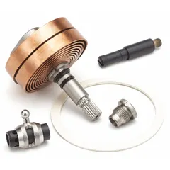 This valve repair kit includes a thermostatic group for restoring the temperature control function of mixing valves. It is compatible with the LEONARD VALVE TA-300 model. Typical applications include commercial and industrial hot water systems requiring precise temperature regulation.