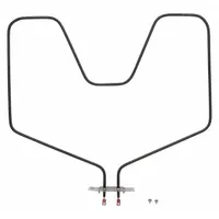 This GE oven bake element is a replacement part for electric ovens. It generates heat for baking and roasting. Use when the original element fails to heat or shows visible damage