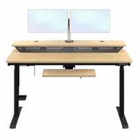 VERSADESK Electric Sit-Stand Desk: Maple, Wood, 72 in Overall Wd, 30 in Overall Dp, Laminate/Steel (MPN VT1377230-03-04)