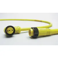 Cordset: 7/8"-16 Female Right Angle x Bare Wire, 4 Pins, Yellow, PVC, 20 ft Cable Lg (MPN 104001A01F200)