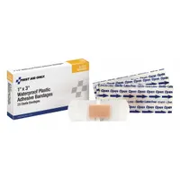 FIRST AID ONLY Adhesive Bandage: Strip Bandages, 1 in Wd, 3 in Lg, Not Metal Detectable, Plastic (MPN 90995)