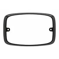Black polycarbonate trim bezel for use with FR6-R model vehicle light mounts and brackets. Measures 6 1/8 in long, 5 5/16 in high, and 1 7/32 in wide. Provides a finished appearance by concealing mounting hardware on warning light installations
